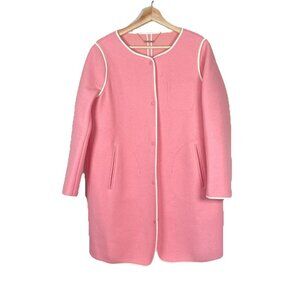 Urlazh Wool Snap Front Cardigan Jacket Pink Size 2 Oversize Barbiecore Coquette
